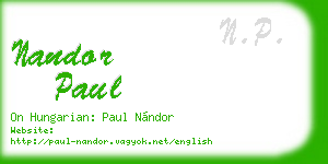 nandor paul business card
