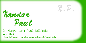 nandor paul business card